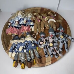 12 Wizard of Oz Cloth Ornaments (3) Dorothy (3) Tin Man (3) Lion (3) Scarecrow